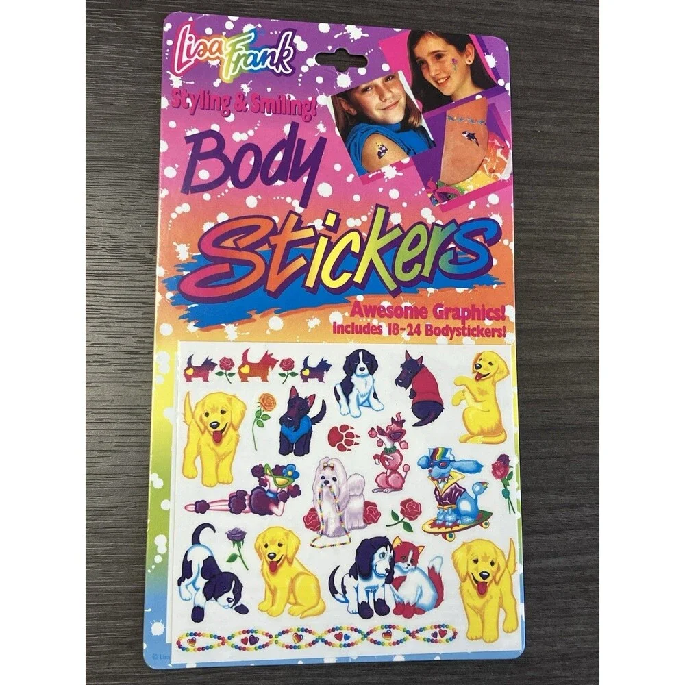 Vintage Lisa Frank Lot of 6 Packs Body Stickers Temporary Tattoos Transfers New